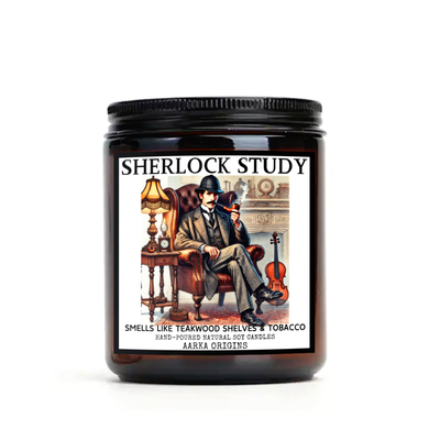 Teakwood Tobacco Candle, Sherlock Holmes Candles, SCented Soy Candle, Book Lover Candle