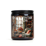 Cozy Winter Reads Soy Candle, handmade luxury scented candles made with natural soy wax and phthalate-free scents