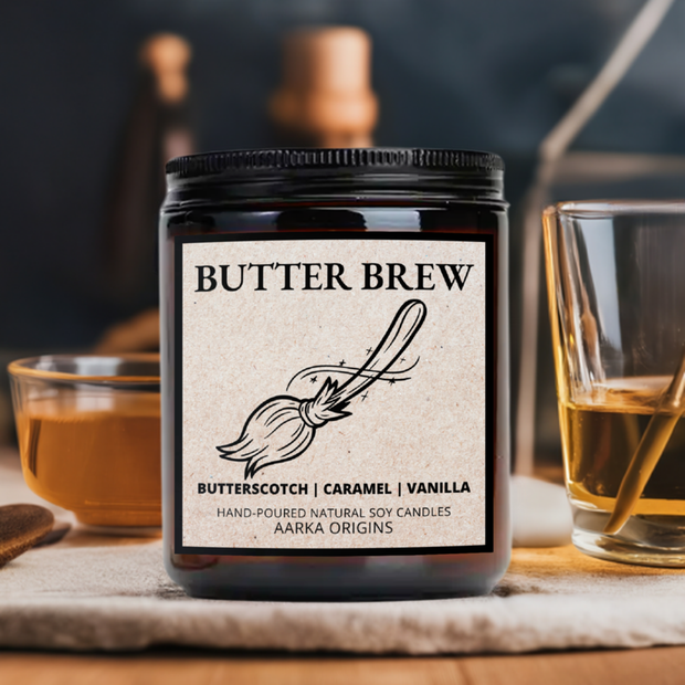 The Butter Brew Candle, Wizard Inspired 100% Soy Vegan Candle, Wax Melt, Book nerds candle , book lovers and reverie, imaginative candles, book lover candle, scented soy candle, butterscotch scented candle, caramel scented candle, vanilla scented candle