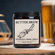 Butter Brew Soy Candle, handmade luxury scented candles made with natural soy wax and phthalate-free scents