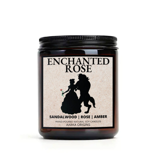 Enchanted Rose bookish soy candle beauty and beast