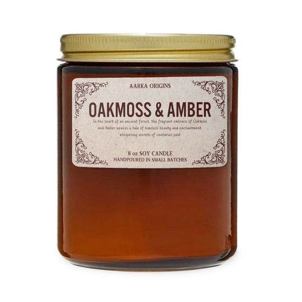 Oakmoss and Amber Handmade Soy candle, Earthy Fragrance, Handmade, Essential Oil, Eco-friendly