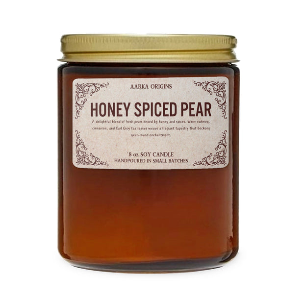 Honey Spiced Pear Handmade Soy candle, Earthy Fragrance, Handmade, Essential Oil, Eco-friendly