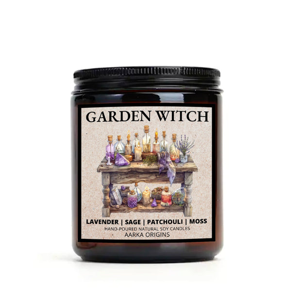 garden witch bookish candle gift, soy candle, summer, spring candle