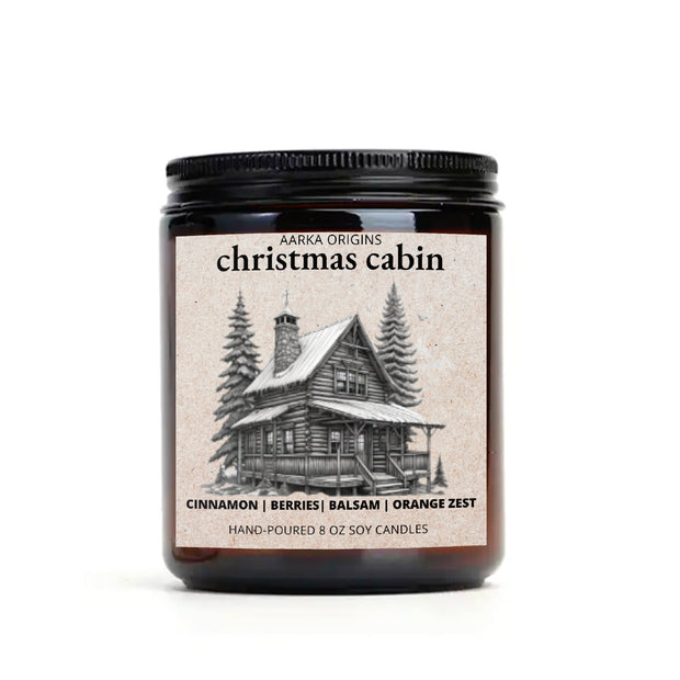 christmas cabin soy candle