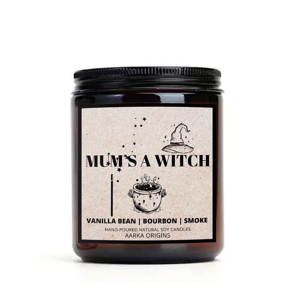 mum&#39;s a witch candle, wizard candle, wizard gift