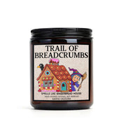 trail of breadcrumbs soy candle, gingerbread house candle, soy handmade candle