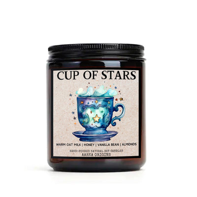 cup of stars soy candle, fall candle gift, bookish gift, horror candle gift