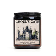 ghoul&#39;s gate soy candle, bookish candle, halloween candle gift