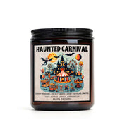 haunted carnival soy candle, salted pretzel milkshake candle, dessert candle, bookish gift, gothic decor