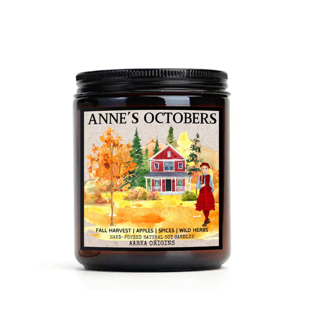 anne&#39;s octobers soy candle, fall candle, apple harvest candle, bookish gift, green gable