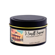 I Smell Snow Soy Candle, handmade luxury scented candles made with natural soy wax and phthalate-free scents