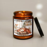 Cozy Weather Soy Candle, handmade luxury scented candles made with natural soy wax and phthalate-free scents