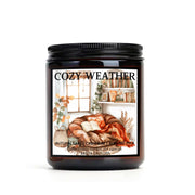 Cozy Weather Soy Candle, handmade luxury scented candles made with natural soy wax and phthalate-free scents