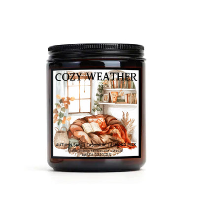 Cozy Weather Soy Candle, handmade luxury scented candles made with natural soy wax and phthalate-free scents