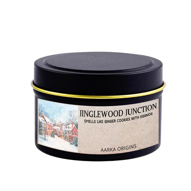 Jinglewood Junction Soy Candle, handmade luxury scented candles made with natural soy wax and phthalate-free scents