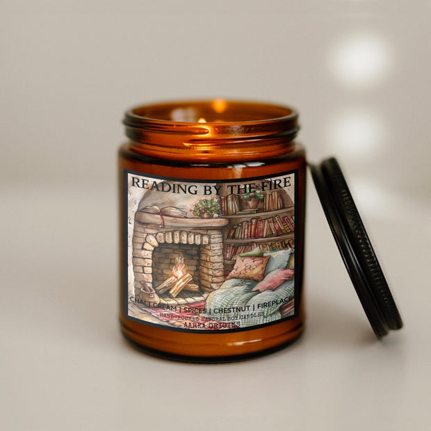 Reading by the Fire Soy Candle, handmade luxury scented candles made with natural soy wax and phthalate-free scents