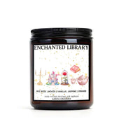 Enchanted Library Soy Candle, handmade luxury scented candles made with natural soy wax and phthalate-free scents