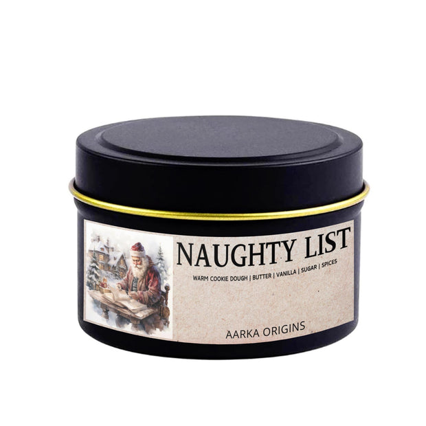 Naughty List Soy Candle, handmade luxury scented candles made with natural soy wax and phthalate-free scents