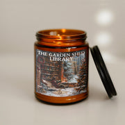 The Garden Shed Library Soy Candle, handmade luxury scented candles made with natural soy wax and phthalate-free scents