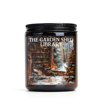 The Garden Shed Library Soy Candle, handmade luxury scented candles made with natural soy wax and phthalate-free scents