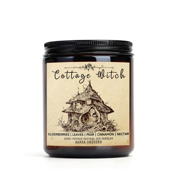 Cottage Witch Soy candle, Literary candle, Bookish candle, cozy cottagecore, witch candle, witchy, fairycore, Gothic, tarot, kitchen witch