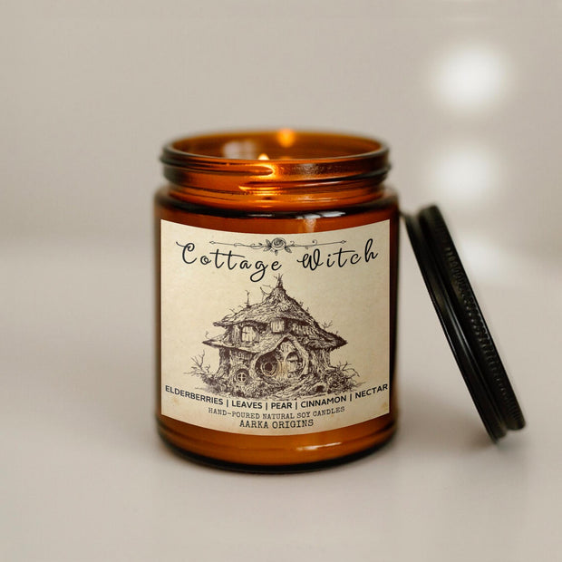 Cottage Witch Soy candle, Literary candle, Bookish candle, cozy cottagecore, witch candle, witchy, fairycore, Gothic, tarot, kitchen witch