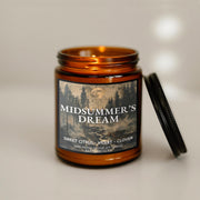 Midsummer's Dream Soy candle, Book Lover Candle, Classic Literature, Shakespeare Inspired, Bookish gift, Gift for readers, Book Scented