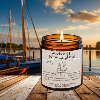 Weekend in New England Soy candle, Literary Candle, Bibliophile, Bookworm Gift, bookish candle, ocean, coastal sea salt, wild air, Booklover