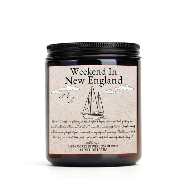 Weekend in New England Soy candle, Literary Candle, Bibliophile, Bookworm Gift, bookish candle, ocean, coastal sea salt, wild air, Booklover