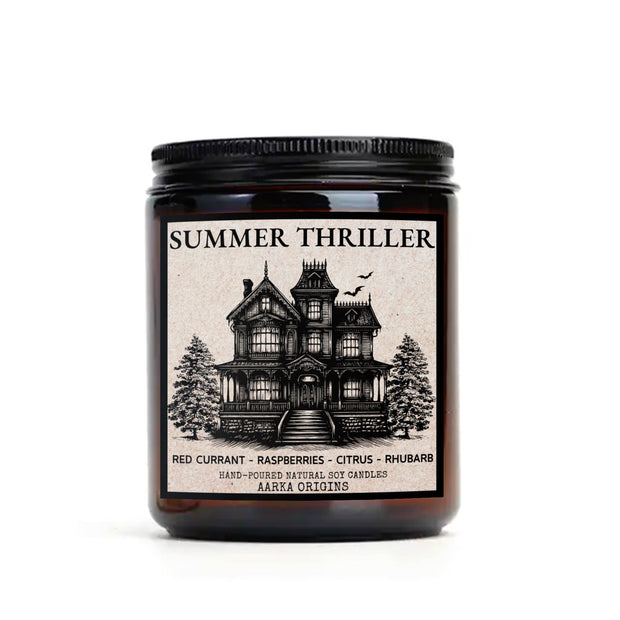 Summer Thriller Soy candle, Mystery Chills, Horror, Literary Candle, Bibliophile, Bookworm Gift, bookish candle, Book lover, Gift for Reader
