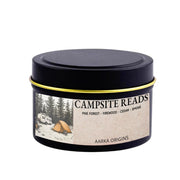 Campsite Reads Soy Candle, Bookish candle, Gift for Readers, Crackling Campfire Gaming Candle, Geek Gift, RPG, Gamer, DND, Camping, Fire