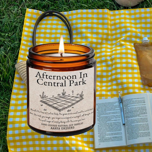 Afternoon in central park Soy candle, Literary Candle, Bibliophile, Bookworm Gift, bookish candle, new york gift, Booklover, gift for reader