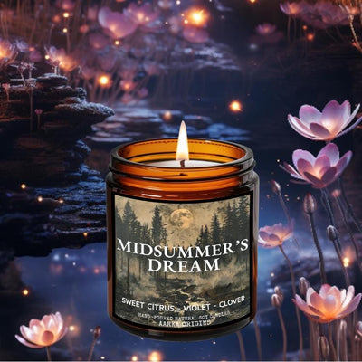 Midsummer's Dream Soy candle, Book Lover Candle, Classic Literature, Shakespeare Inspired, Bookish gift, Gift for readers, Book Scented