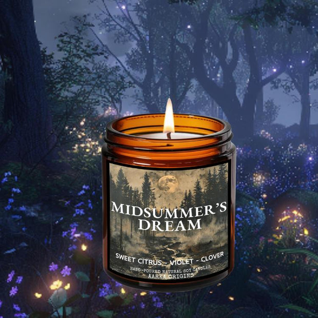 Midsummer's Dream Soy candle, Book Lover Candle, Classic Literature, Shakespeare Inspired, Bookish gift, Gift for readers, Book Scented