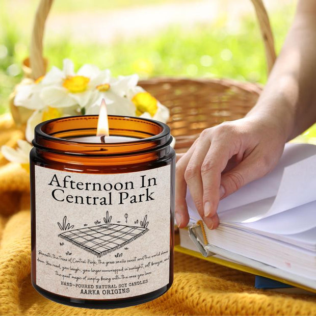 Afternoon in central park Soy candle, Literary Candle, Bibliophile, Bookworm Gift, bookish candle, new york gift, Booklover, gift for reader