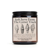 Soft Serve From The Corner Truck Soy candle, 90's Summer, Ice cream, Vanilla, Bookish candle, book lover candle, gift for readers, dessert