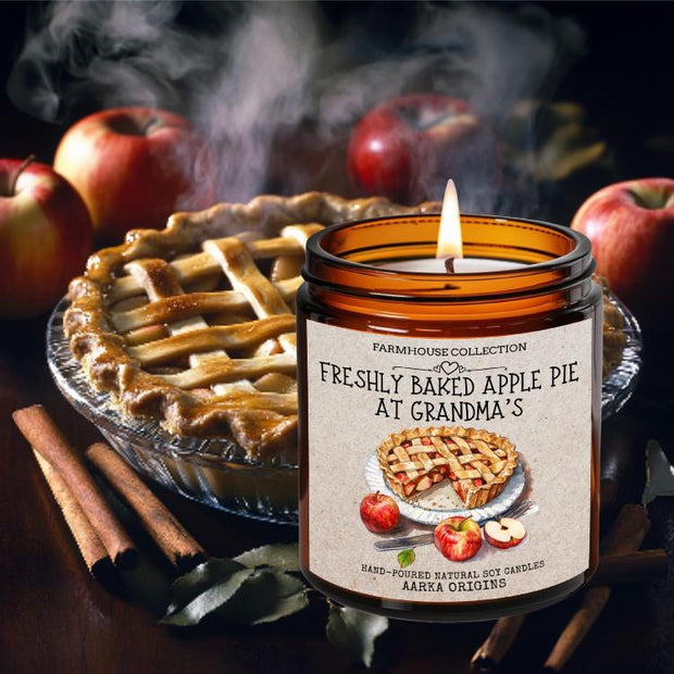 Freshly Baked Apple Pie Scented Candle, Apple Pie, Cinnamon Spice, Farmhouse Candle, Fall Bakery Candle, Autumn, Farmhouse Decor, Halloween