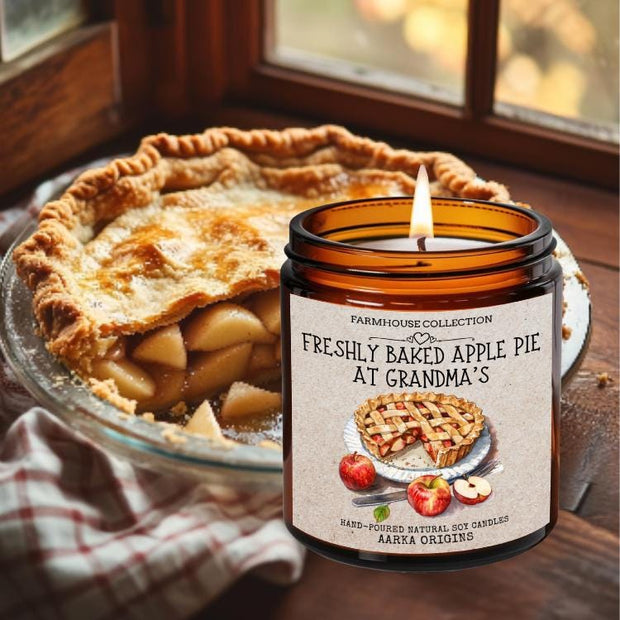 Freshly Baked Apple Pie Scented Candle, Apple Pie, Cinnamon Spice, Farmhouse Candle, Fall Bakery Candle, Autumn, Farmhouse Decor, Halloween