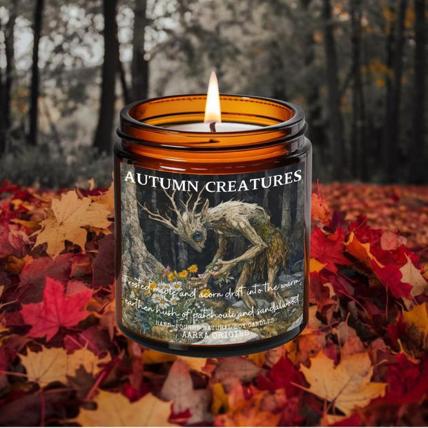 Autumn Creatures Soy Candle, Bookish Candles, Gothic, Haunted, Halloween, Horror, Cottagecore, Literary Candles, Spooky Autumnal, Fall, Melt