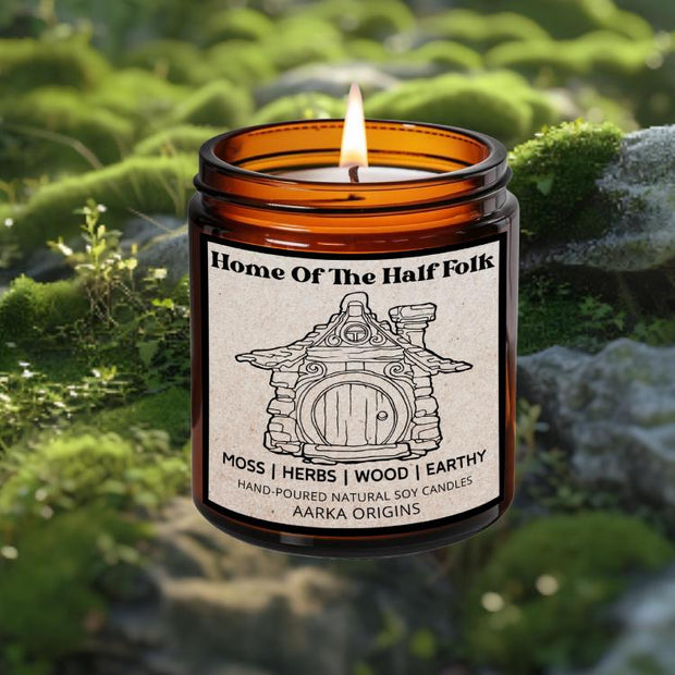 Home of the Half Folk Soy Candle, Bookish candle, Fantasy Inspired, Book themed, Geek Gift, RPG, Gamer, DND, Literary inspired, Autumn, Fall