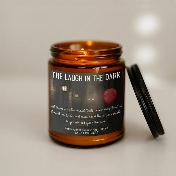 The Laugh in The Dark Soy Candle, Halloween, Spooky, Fall Leaves, It floats down here, Horror Movie Candles, Gothic, Clowns, Haunted, Autumn