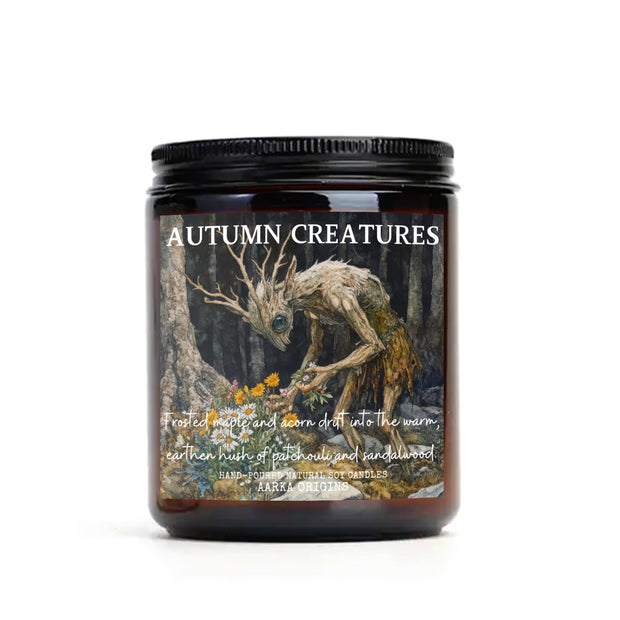 Autumn Creatures Soy Candle, Bookish Candles, Gothic, Haunted, Halloween, Horror, Cottagecore, Literary Candles, Spooky Autumnal, Fall, Melt
