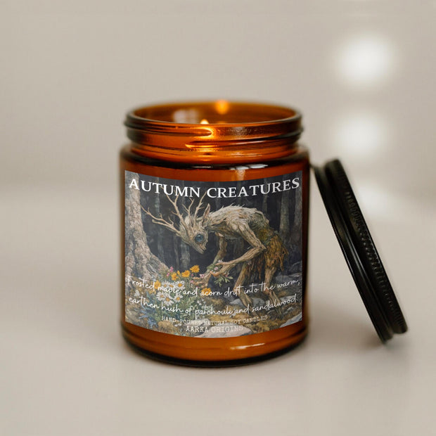 Autumn Creatures Soy Candle, Bookish Candles, Gothic, Haunted, Halloween, Horror, Cottagecore, Literary Candles, Spooky Autumnal, Fall, Melt
