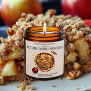 autumn crumble harvest, apple crumble, apple, fall spices, autumn, pumpkin spice, scented candle, home fragrances, greek mythology, bookish candle, book lover candle, book nerd candle, literary candle gift, co worker gifts, small batch candle, green witch, practical magic, vampire, gothic, fall spice, fall candle, autumnal, pumpkin spice, halloween, spooky, haunted, ghost, witchy, booktok,dark academia, gift for witches, witchy gifts, witchcraft, fall leaves, autumn, basic witch, kitchen witch