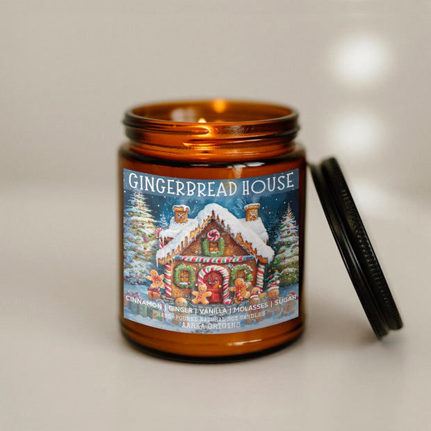 Gingerbread House Soy Candle, Merry Christmas Gift, Stocking Stuffer, Ginger cookies, Secret Santa Gift, Holiday Gifts, Cozy, gourmand, Melt
