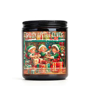 Busy Little Elves Soy Candle, Merry Christmas, Bibliophile Gifts, Winter, Christmas decor, Holiday Gifts, Spiced Eggnog, Secret Santa Gifts
