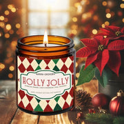Holly Jolly Soy Candle, Merry Christmas, Bibliophile Gifts, Winter, Christmas decor, Holiday Gifts, Secret Santa Gifts, Stocking Stuffers