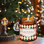 Holly Jolly Soy Candle, Merry Christmas, Bibliophile Gifts, Winter, Christmas decor, Holiday Gifts, Secret Santa Gifts, Stocking Stuffers