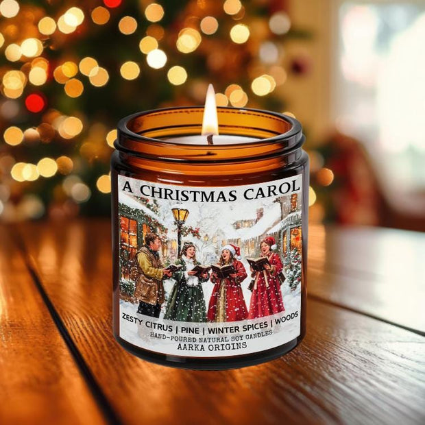 A Christmas Carol Soy Candle, Merry Christmas, Bibliophile Gifts, Holiday Gifts, Winter, Christmas decor, Holiday scent, Pine scent, Bookish